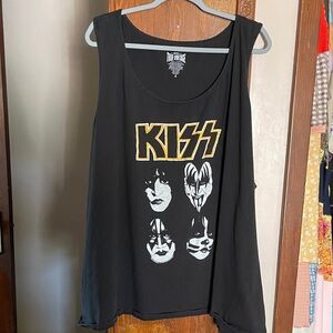 Black KISS Graphic Tank Top
